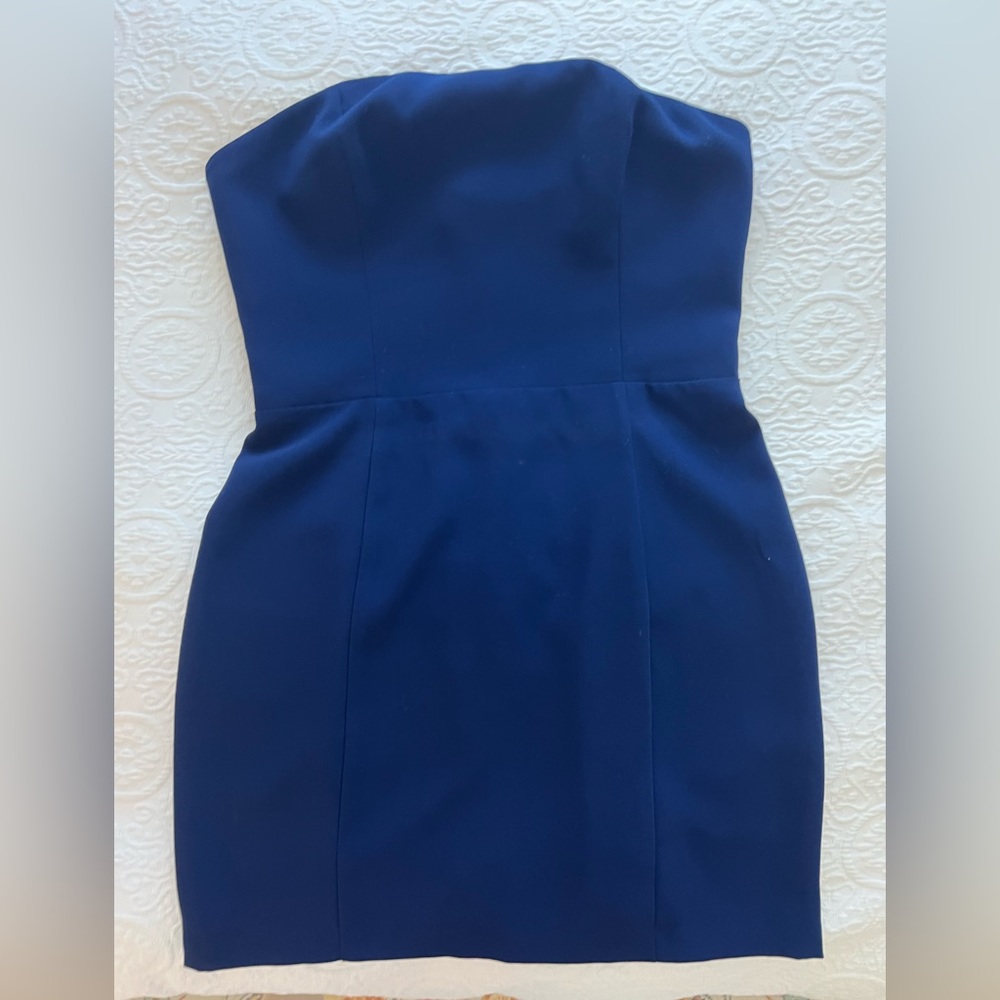 Amanda Uprichard strapless navy dress!